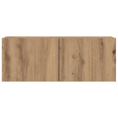 Set Mobile TV 7 pz Montato a Parete Rovere in Legno Multistrato - homemem39