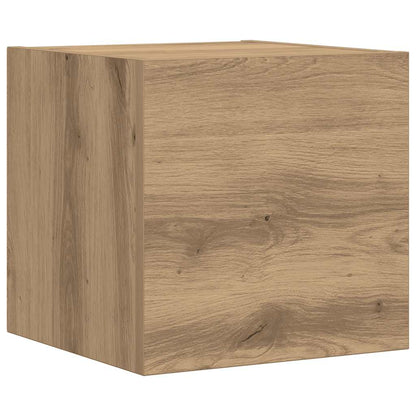 Set Mobile TV 7 pz Montato a Parete Rovere in Legno Multistrato