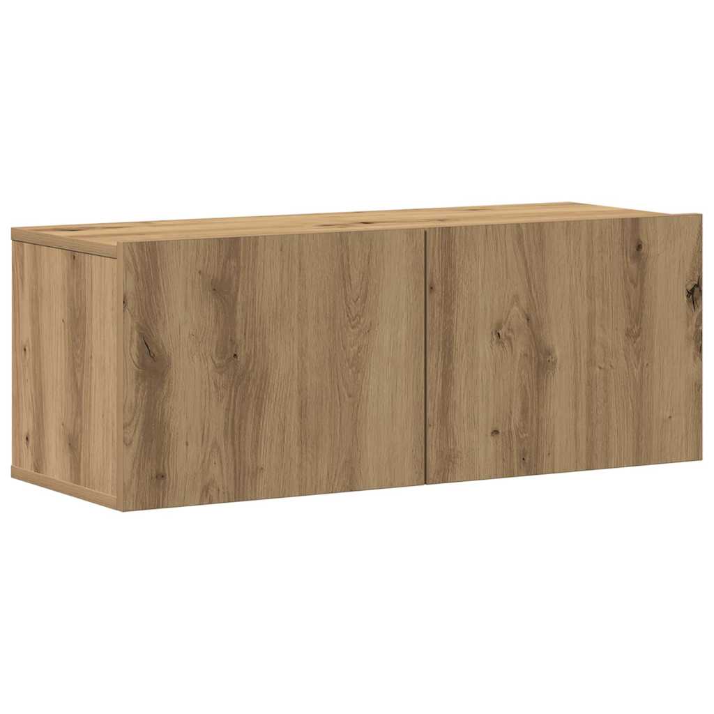 Set Mobile TV 7 pz Montato a Parete Rovere in Legno Multistrato - homemem39