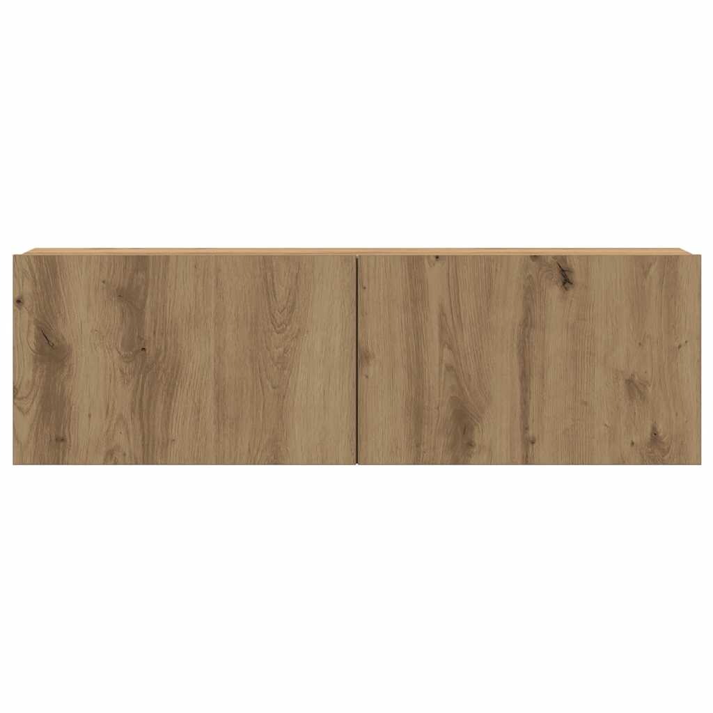 Set Mobile TV 5 pz Montato a Parete Rovere in Legno Multistrato - homemem39
