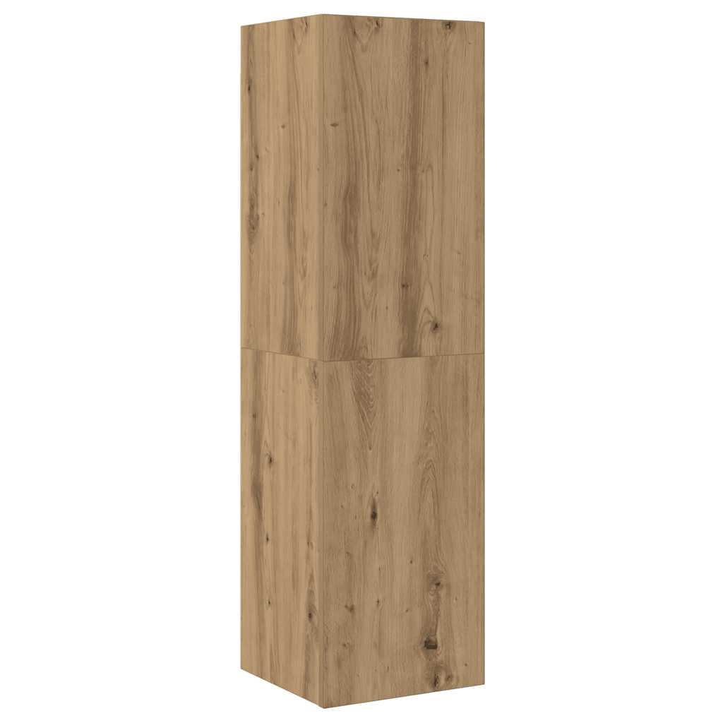 Set Mobile TV 4 pz Montato a Parete Rovere in Legno Multistrato - homemem39