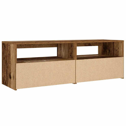 Comodini 2 pz con Luci LED Legno Antico 60x35x40 cm - homemem39