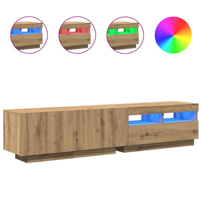 Mobile Porta TV con LED Artigianale 180x35x40 cm Multistrato | homemem39
