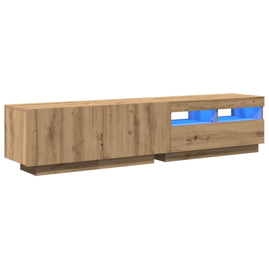Mobile Porta TV con LED Artigianale 180x35x40 cm Multistrato | homemem39
