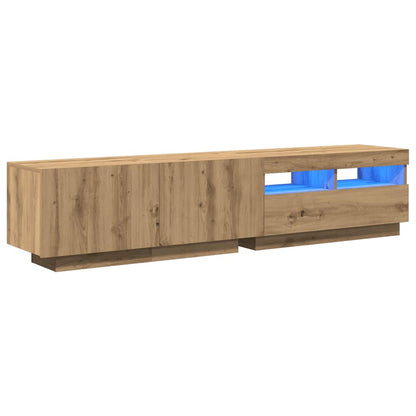 Mobile Porta TV con LED Artigianale 180x35x40 cm Multistrato | homemem39