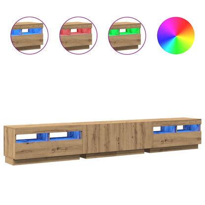 Mobile Porta TV con LED Artigianale 260x35x40 cm Multistrato | homemem39