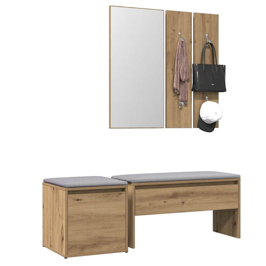 Set di Mobili da Corridoio Rovere Artigianale Legno Multistrato | homemem39