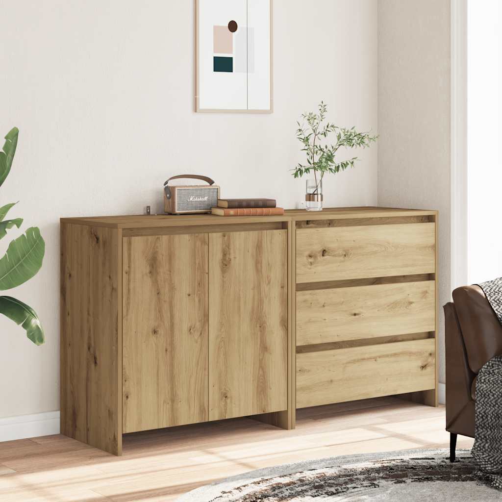 Credenza 2 pz Rovere Artigianale in Legno Multistrato - homemem39