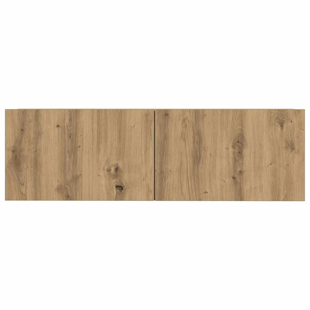 Set Mobile TV 5 pz Montato a Parete Rovere in Legno Multistrato | homemem39