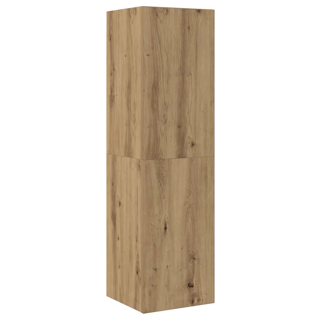 Set Mobile TV 5 pz Montato a Parete Rovere in Legno Multistrato | homemem39