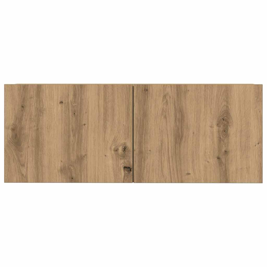 Set Mobile TV 3 pz Montato a Parete Rovere in Truciolato - homemem39