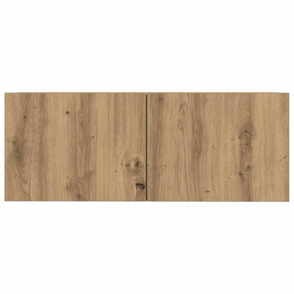 Set Mobile TV 3 pz Montato a Parete Rovere in Truciolato - homemem39