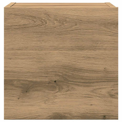 Set Mobile TV 7 pz Montato a Parete Rovere Artigianale - homemem39