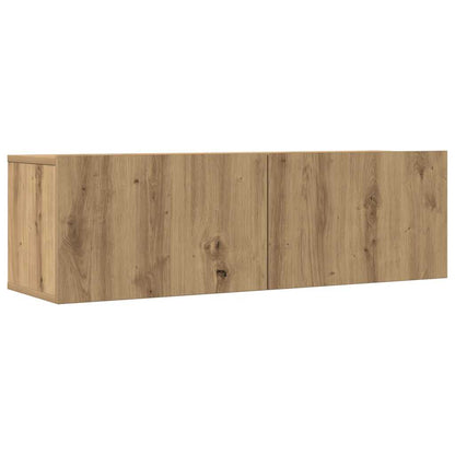 Set Mobile TV 4 pz Montato a Parete Rovere in Legno Multistrato - homemem39