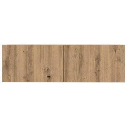 Set Mobile TV 4 pz Montato a Parete Rovere in Legno Multistrato - homemem39
