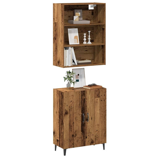Credenza con Pensile Legno Antico in Legno Multistrato - homemem39