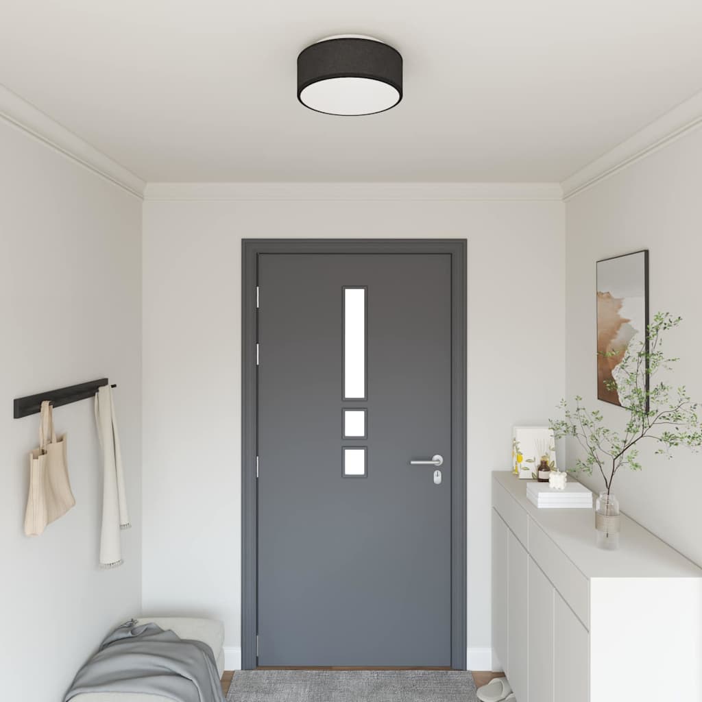 Lampada da soffitto Nero 30 x 13.5 cm Tessuto