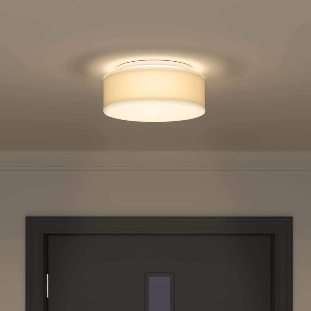 Lampada da soffitto Bianco 30 x 13.5 cm Tessuto