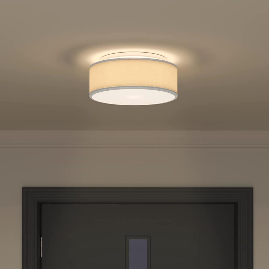 Lampada da soffitto Grigio 30 x 13.5 cm Tessuto