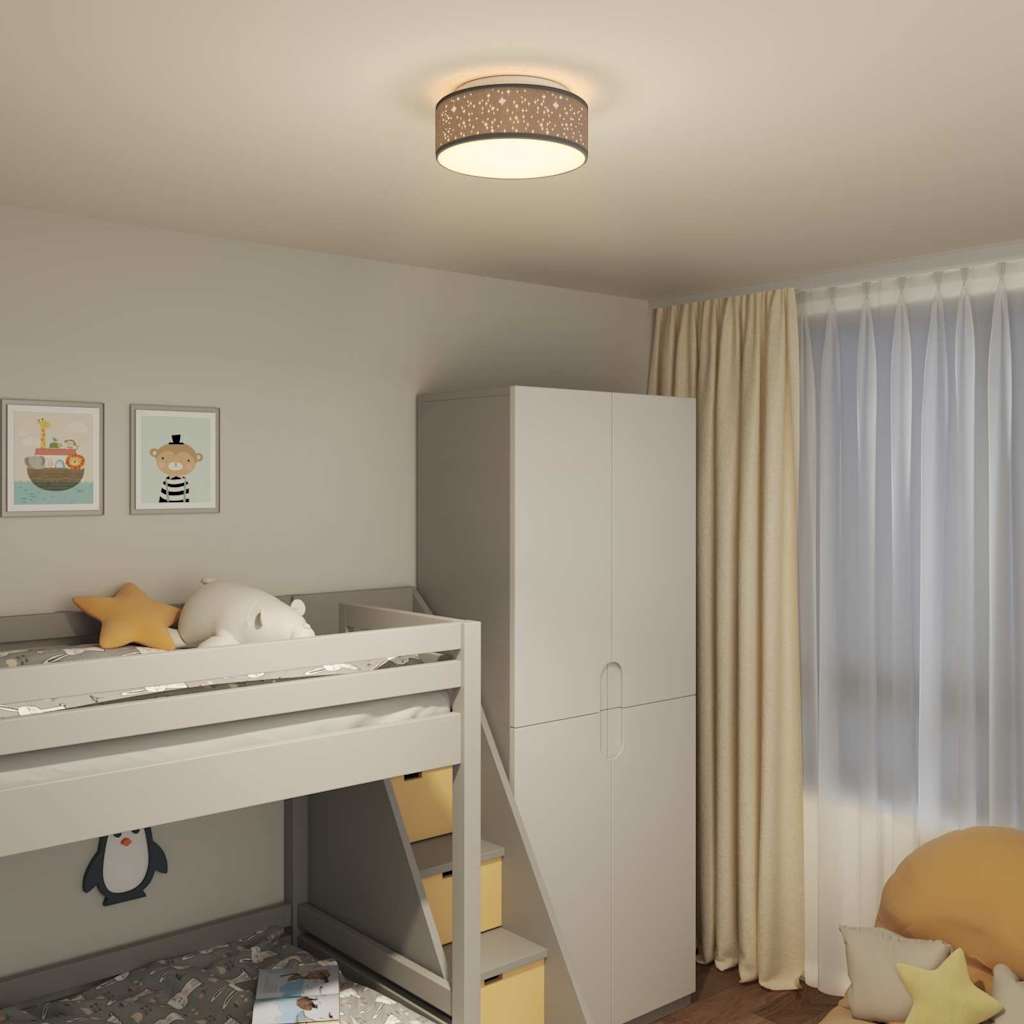 Lampada da soffitto Nero 30 x 13.5 cm Tessuto