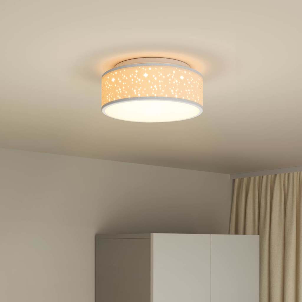 Lampada da soffitto Grigio 30 x 13.5 cm Tessuto