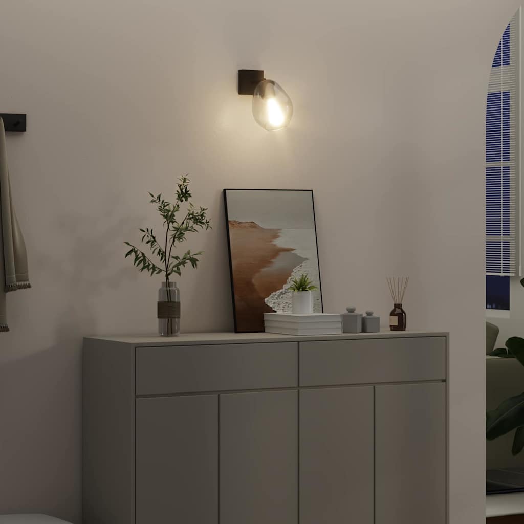 Faretto da soffitto Nero 13 x 13 x 26 cm Vetro e metallo