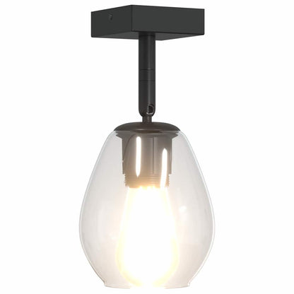 Faretto da soffitto Nero 13 x 13 x 26 cm Vetro e Metallo | homemem39