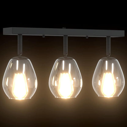 Faretto da soffitto Nero 54 x 13 x 26 cm Vetro e metallo