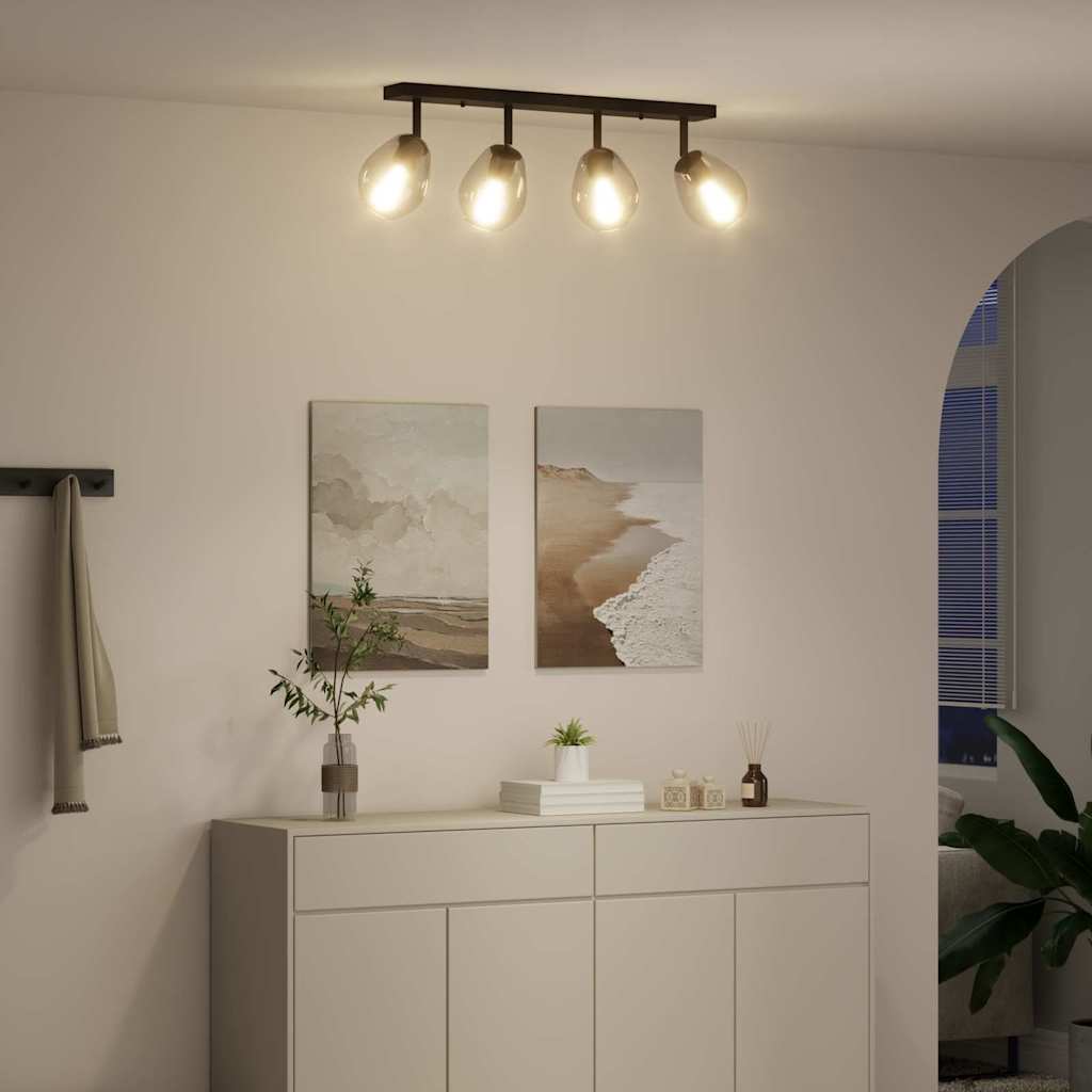 Faretto da soffitto Nero 70 x 13 x 26 cm Vetro e metallo