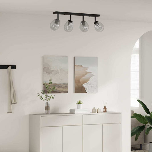 Faretto da soffitto Nero 70 x 13 x 26 cm Vetro e metallo