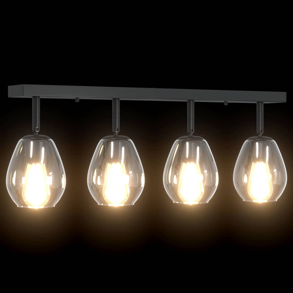 Faretto da soffitto Nero 70 x 13 x 26 cm Vetro e metallo