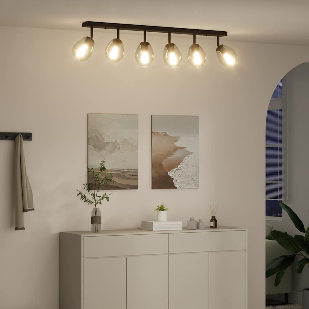 Faretto da soffitto Nero 110.5 x 13 x 26 cm Vetro e metallo