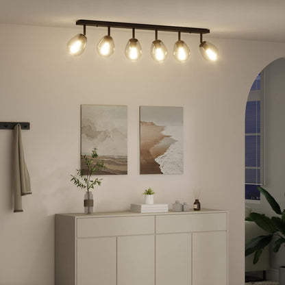 Faretto da soffitto Nero 110.5 x 13 x 26 cm Vetro e metallo