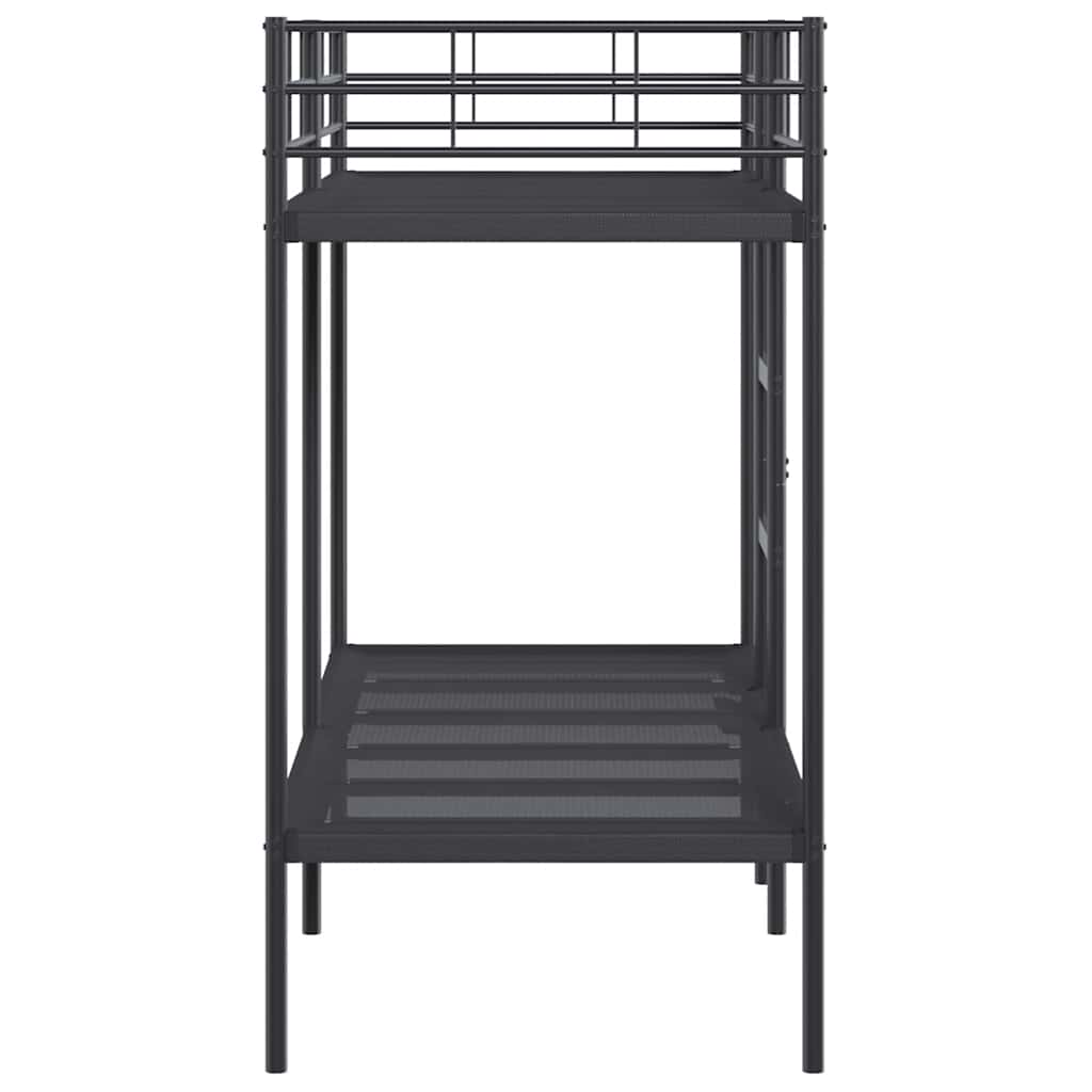 Letto a Castello senza Materasso Nero 75x190 cm in Acciaio