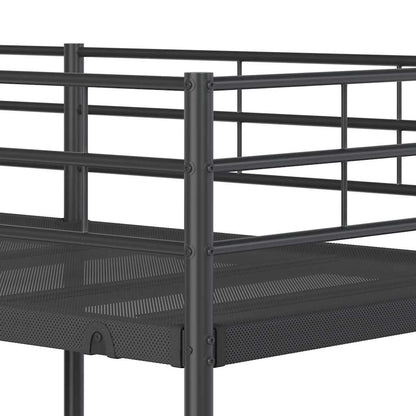 Letto a Castello senza Materasso Nero 75x190 cm in Acciaio