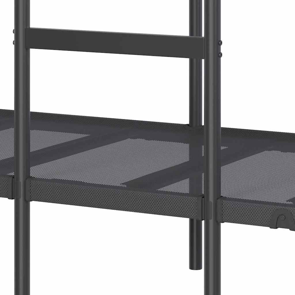 Letto a Castello senza Materasso Nero 75x190 cm in Acciaio