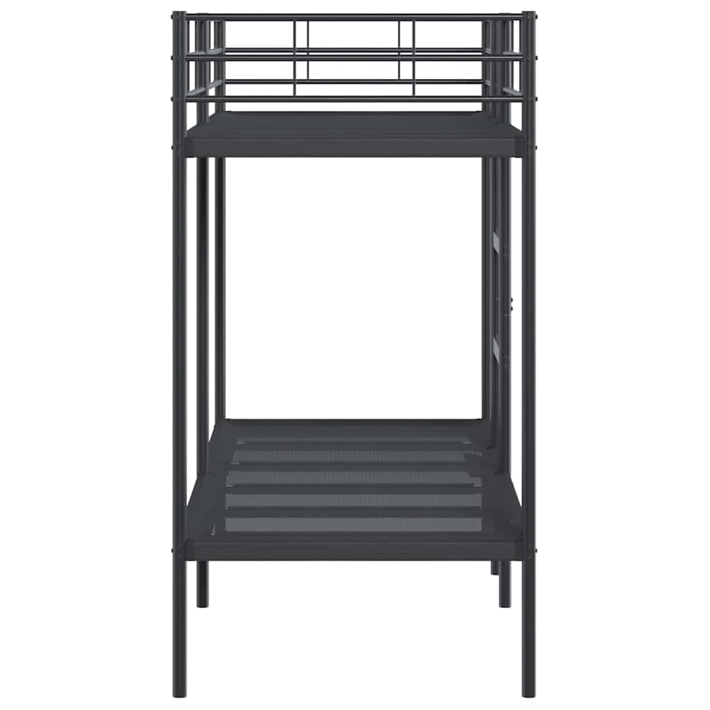 Letto a Castello senza Materasso Nero 80x200 cm in Acciaio