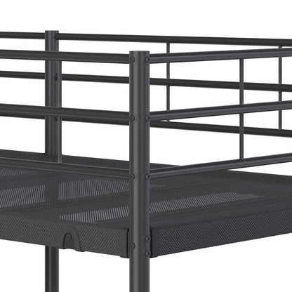 Letto a Castello senza Materasso Nero 80x200 cm in Acciaio