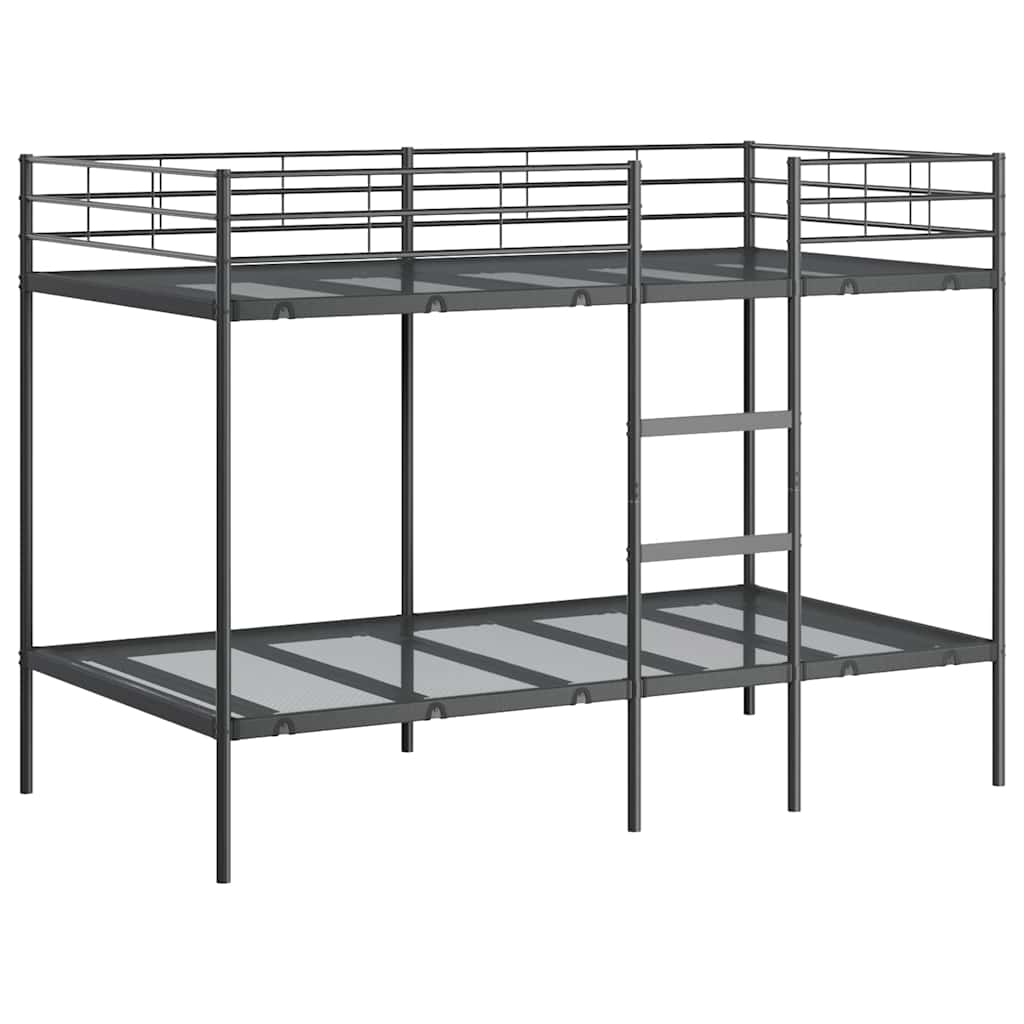 Letto a Castello senza Materasso Nero 100x200 cm in Acciaio