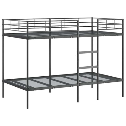 Letto a Castello senza Materasso Nero 100x200 cm in Acciaio