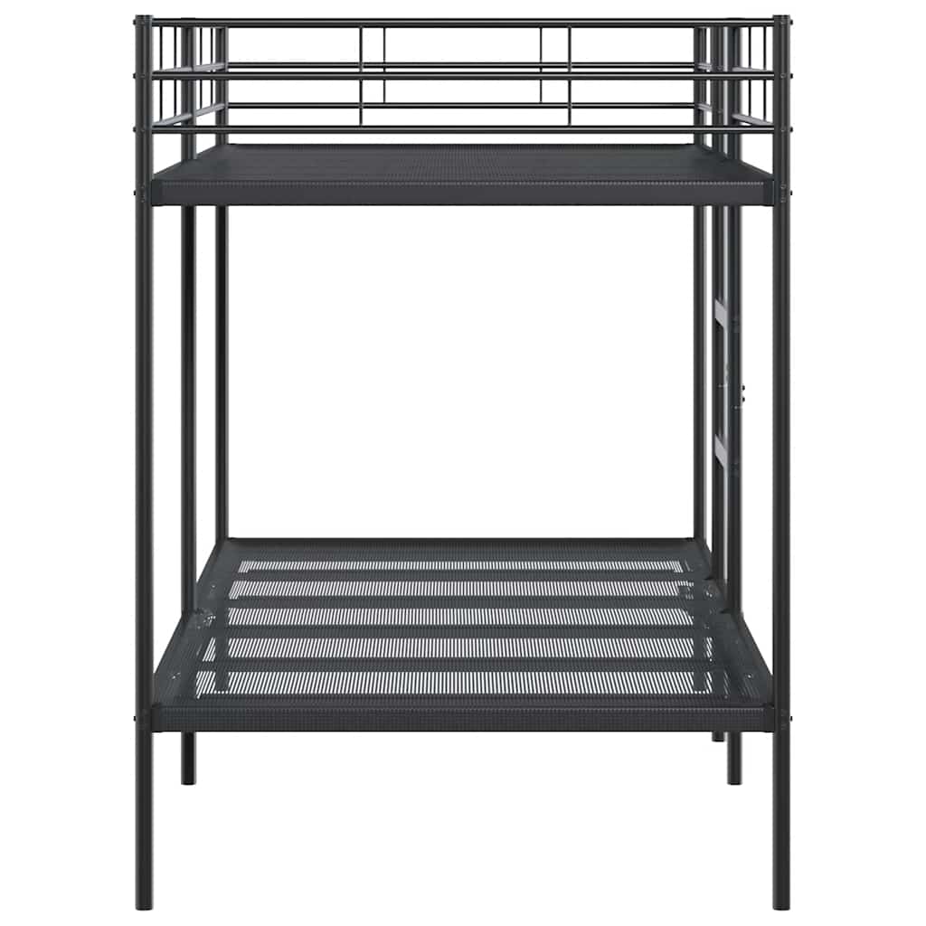 Letto a Castello senza Materasso Nero 100x200 cm in Acciaio