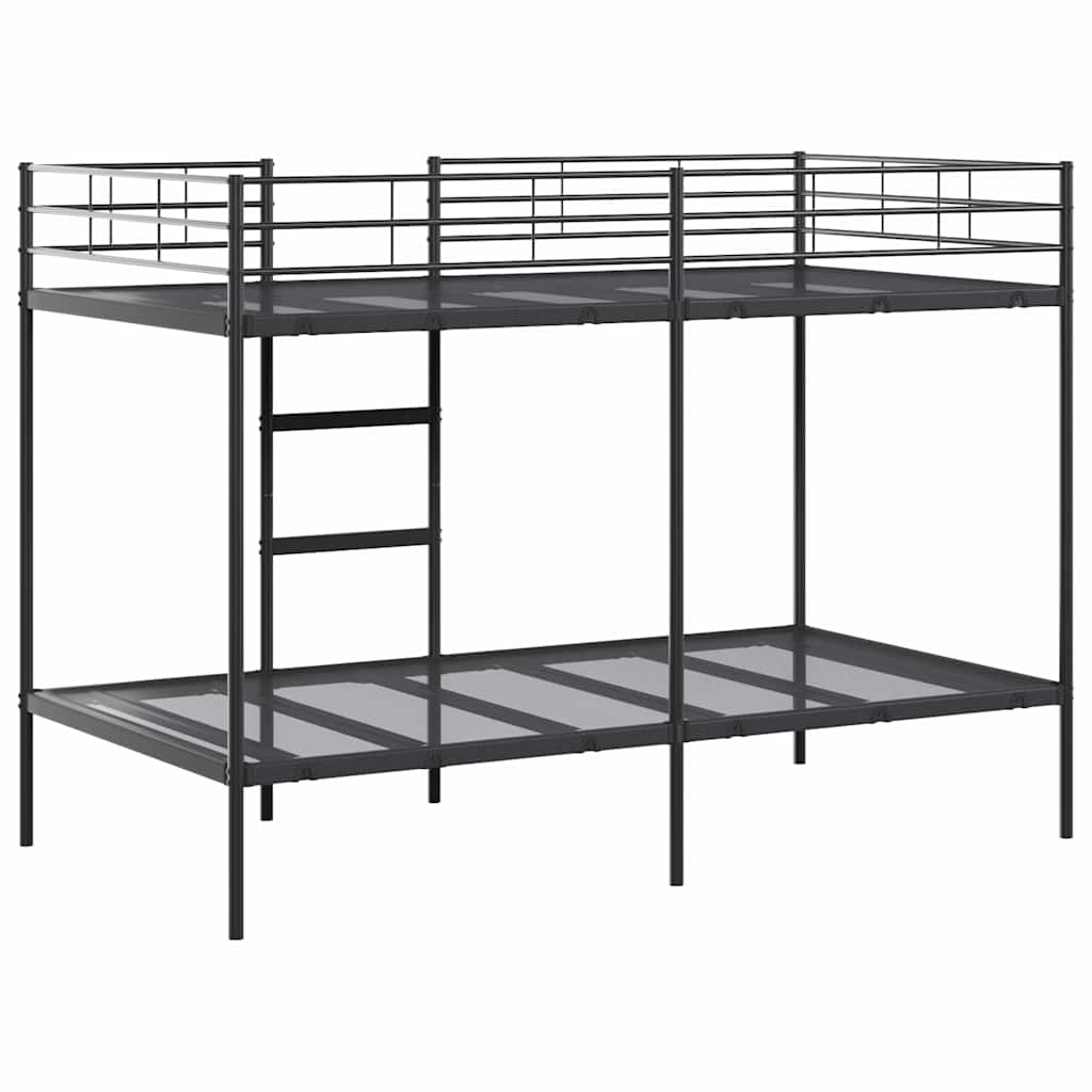 Letto a Castello senza Materasso Nero 100x200 cm in Acciaio