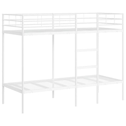 Letto a Castello senza Materasso Bianco 80x200 cm in Acciaio