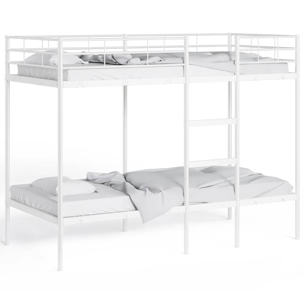 Letto a Castello senza Materasso Bianco 80x200 cm in Acciaio