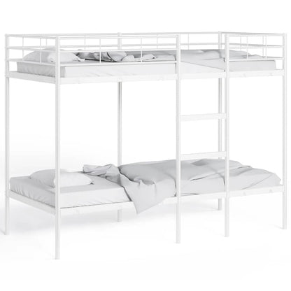 Letto a Castello senza Materasso Bianco 80x200 cm in Acciaio