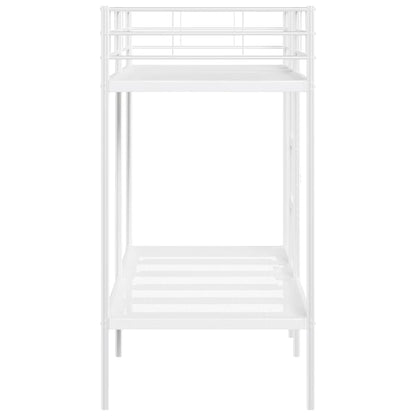 Letto a Castello senza Materasso Bianco 80x200 cm in Acciaio
