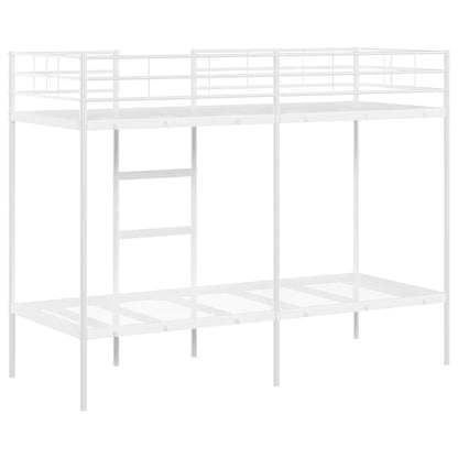 Letto a Castello senza Materasso Bianco 80x200 cm in Acciaio