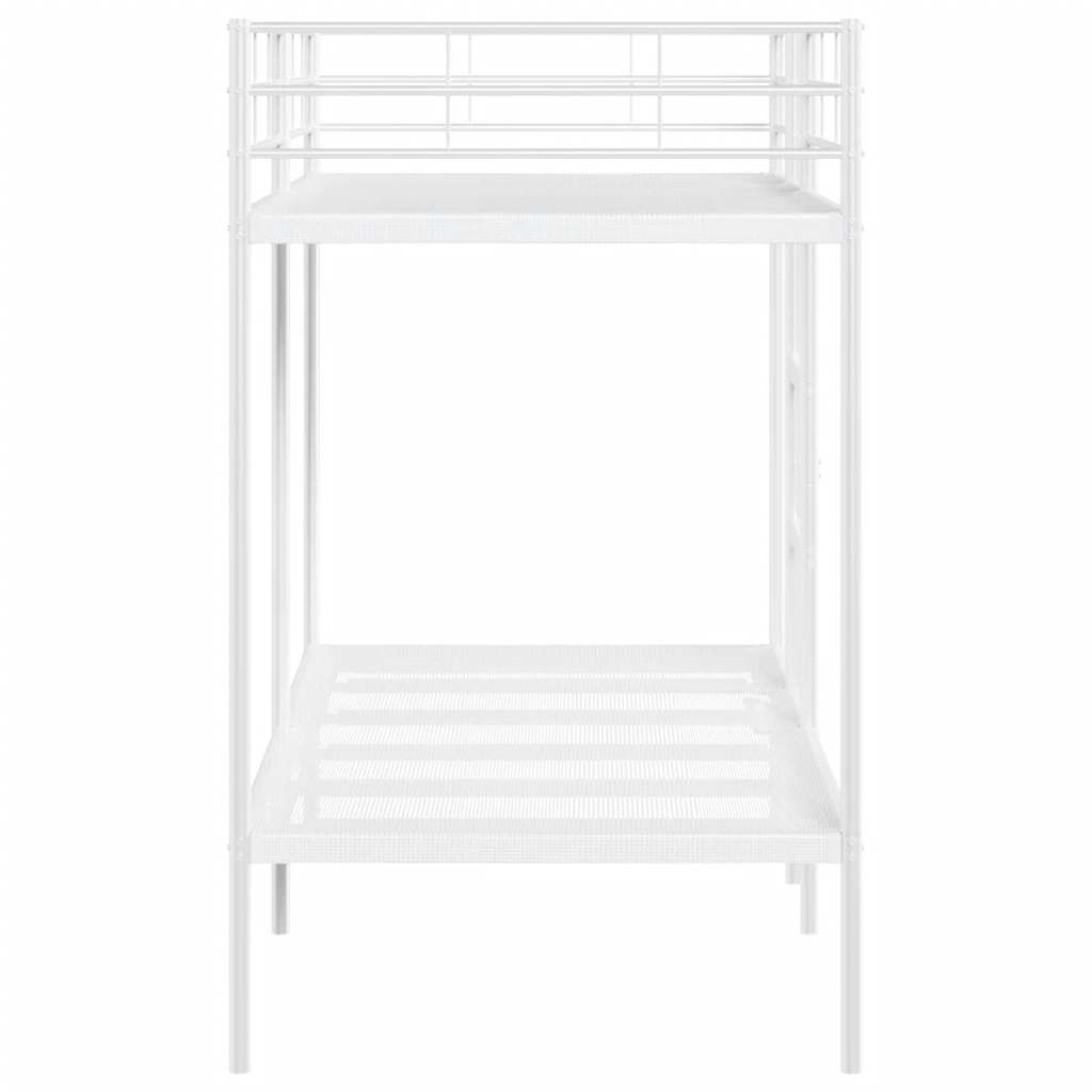 Letto a Castello senza Materasso Bianco 90x190 cm in Acciaio
