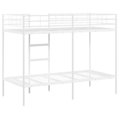 Letto a Castello senza Materasso Bianco 90x190 cm in Acciaio