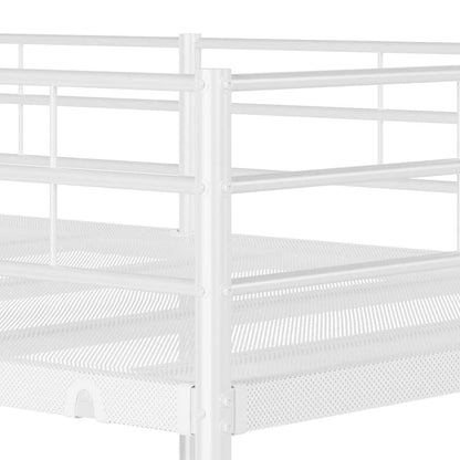 Letto a Castello senza Materasso Bianco 90x190 cm in Acciaio